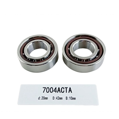 シングル ライン 20*42*12mm 角形接触ボールベアリング 7004AC 半径負荷方向