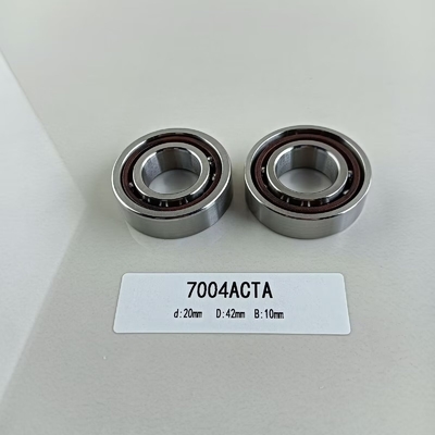 シングル ライン 20*42*12mm 角形接触ボールベアリング 7004AC 半径負荷方向