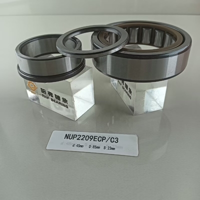 NUPF2209ECP 潤滑油または油を潤滑するために 45*85*23mm の円筒型ローラーベアリング